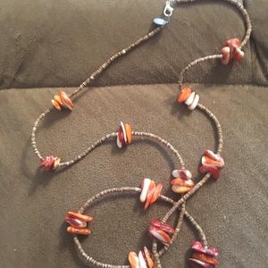 Spiny oyster and Heishi Necklace